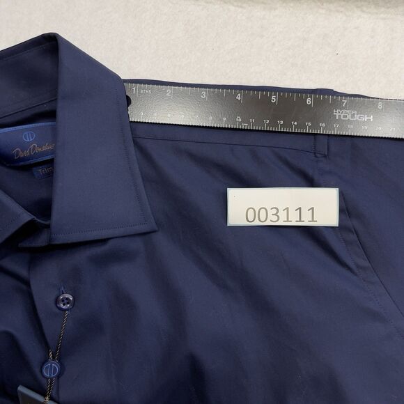 Donald Donahue Trim Fit Dress Shirt Mens 16 36/37 Navy Blue TRTDS888000 NWT $155 - Picture 14 of 16
